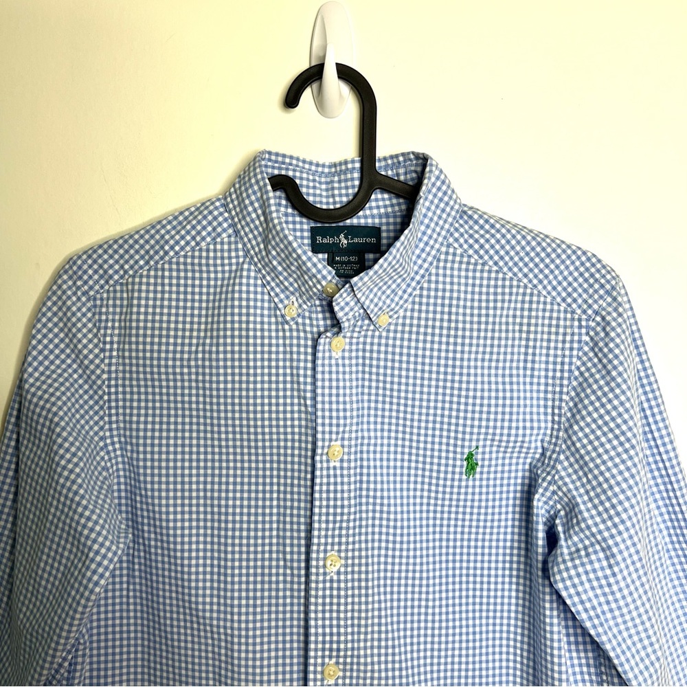 Ralph Lauren Performance Gingham Poplin Button Down Long Sleeve Shirt - Picture 4 of 11